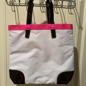 BRAND NEW ESTEE LAUDER White/Pink Tote Bag With Pouch